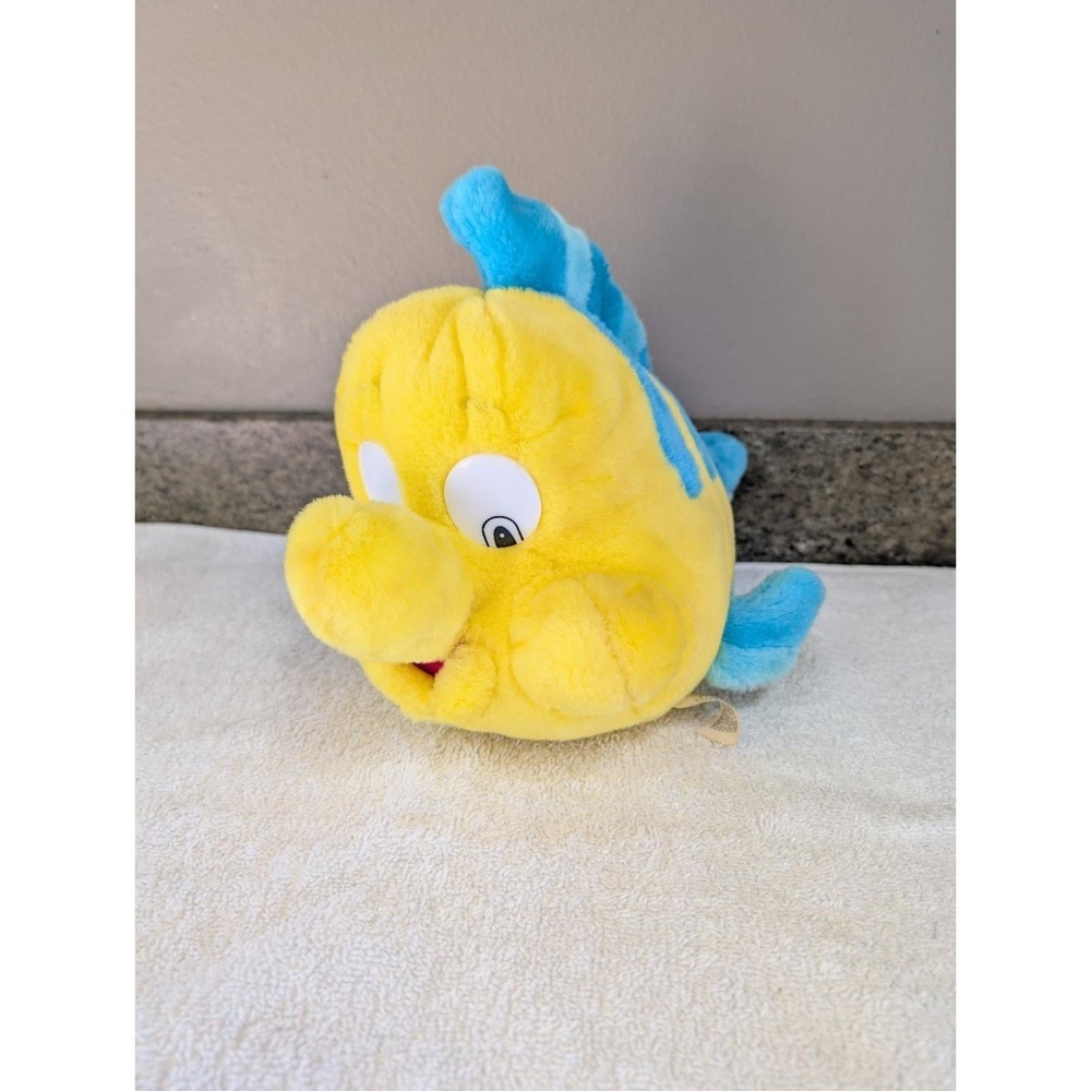 VINTAGE rare PLUSH ORIGINAL LITTLE MERMAID 1991 TYCO FLOUNDER FISH  DISNEY